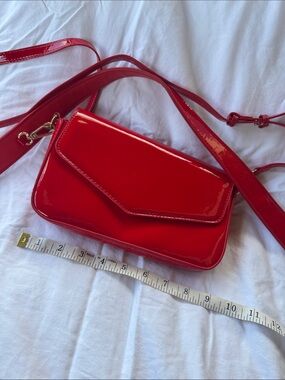 Red Patent Leather Crossbody Bag - Women